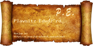 Plavsitz Edvárd névjegykártya